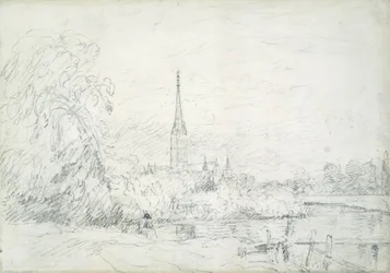 Salisbury Cathedral set fra nordvest, 1829 (grafit på papir)