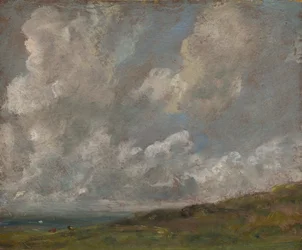 Studie af skyer over et landskab, c.1821-22