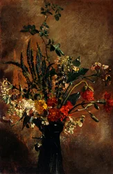 Studie af blomster i et hyacintglas