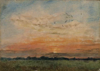 Solnedgang (olie på lærred)