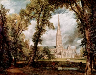 Katedralen i Salisbury set fra Gardens of the Eveche Maleri af John Constable (1776-1837) 1823 Søn. 87,6x111,8 cm London, Victoria and Albert museum