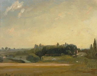 Udsigt mod præstegården, Østre Bergholt, 1813.
