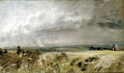 Udsigt på Hampstead Heath (olie på lærred)