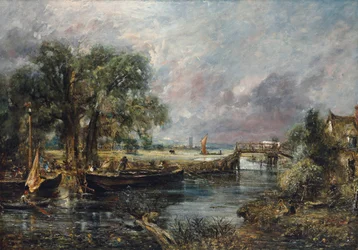 Udsigt over Stour nær Dedham, skitse i fuld skala, ca. 1821-22 (olie på lærred)