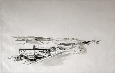 Blisworth Cutting, Northamptonshire, september 1838 (pen & blæk og vask på papir)