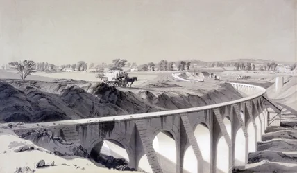 Boundary Wall, Camden Town Station, 14. oktober 1836 (pen & blæk og vask på papir)