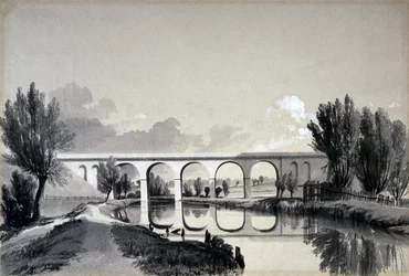 Colne Viaduct, Watford, Hertfordshire, 5. juni 1837 (pen & blæk og vask på papir)