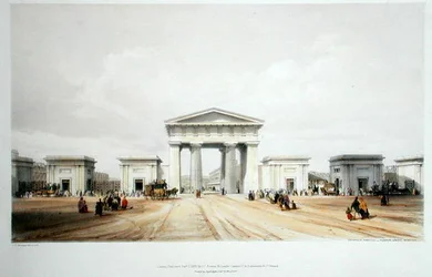Entrance portico, Euston Grove Station, fra 