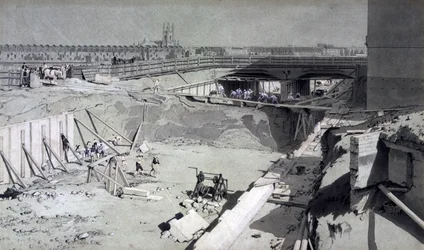 Hampstead Road Bridge, fra Camden-siden, 16. august 1836 (pen & blæk og vask på papir)