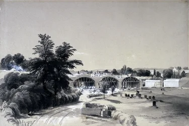 Weedon, Northamptonshire, 6. juli 1837 (pen & blæk og vask på papir)