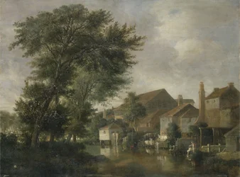 A River Scene, muligvis ved Norwich, ca. 1817 (olie på panel)