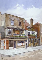 Hjørne af Cheyne Walk og Lawrence Street, Chelsea, London, 1883