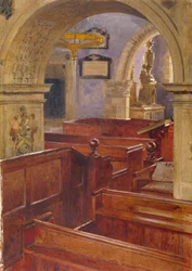 Indvendigt billede af All Saints Church, Chelsea, London, 1880