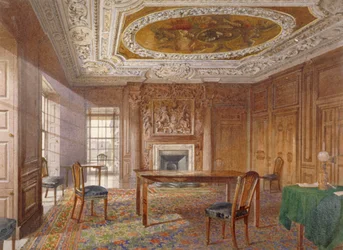 Indvendig visning af Oak Room, New River Head, Finsbury, London, 1886