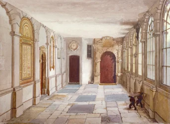 Passage, der fører til kapellet, Charterhouse, London, 1885.
