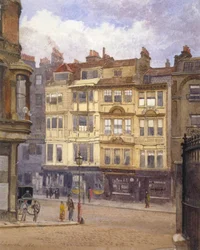 Udsigt over nr. 164-165 Strand, Westminster, London, 1880