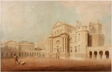 Seaton Delaval Hall (pen, blæk, blyant og wc på papir)