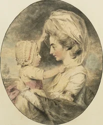 Portræt af fru Hartop og hendes barn, 1780