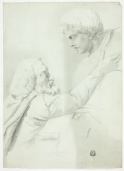Skægget mand og dreng (fra Bas-Relief)