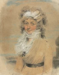 Ung dame med en hvid sløjfe på hovedet, 1795.