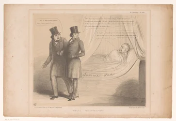 Spotprent mødte Peel i en komfortabel seng Små insinuationer (titel på objekt) HB Sketches (serietitel på objekt)