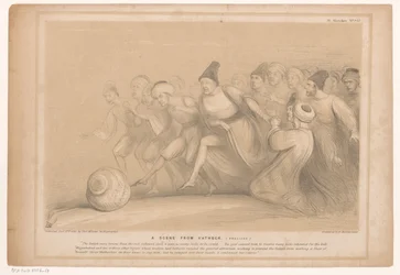 Spotprent mødte premier Peel En scene fra Vatheck. (realiseret) (titel på objekt) HB Sketches (serietitel på objekt)