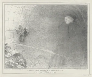 Talleyrand als een spin in zijn web, 1832 En ærværdig edderkop og en summende flue. (En fabel) (titel på objekt) Politiske skitser (serietitel)