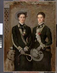 Tvillingerne, portræt af Kate Edith og Grace Maud Hoare, 1876