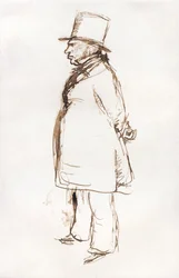Turner På Varnishing Day At The Royal Academy (pen og brunt blæk på hvidt papir)