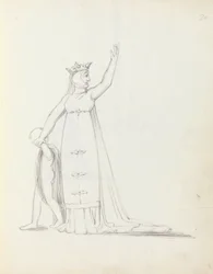 Fru Siddons som Constance med barn, 1783 (pen, blæk og vask på papir)