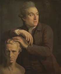 Joseph Nollekens med sin buste af Laurence Sterne