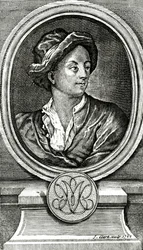 Matthew Prior, graveret af J. Clark, 1722