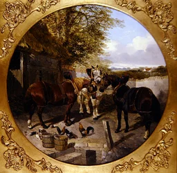 Staldgård (olie på lærred)