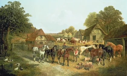 An English Homestead (olie)