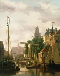 En kanal i Amsterdam