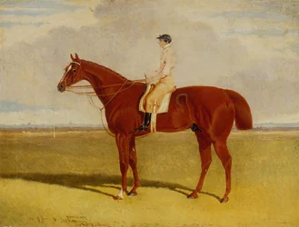 Befuldmægtiget med P. Conolly oppe på seks mile bunden, Newmarket (olie på lærred)