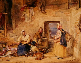 Newhaven Fisherwomen, Edinburgh, ca. 1831-32 (akvarel på papir)