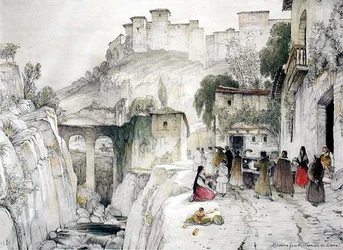 En del af Alhambra fra Alameda del Darro, fra 