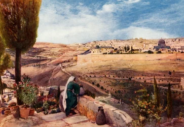 Jerusalem fra Oliebjerget, hvor Kristus græd over byen, 1902.