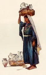 Syrisk bonde med mælkebeholdere, 1902.