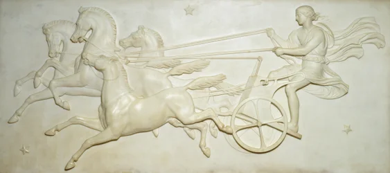Relief af Phaeton, der kører solvognen (marmor)