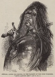 Armado, bevæbnet for Hektor, i de ni værdige personers skuespil, Love