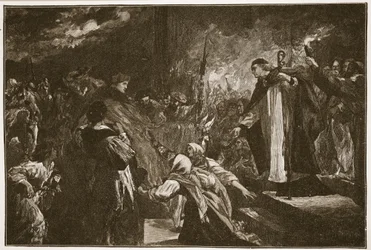 Kardinal Wolsey i Leicester Abbey, illustration fra 