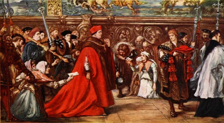 Kardinal Wolsey på vej til Westminster Hall, illustration fra 