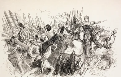 Kong Henrys styrker ved belejringen af Harfleur, Frankrig, 1890