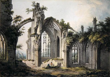Melrose Abbey (akvarel på papir)