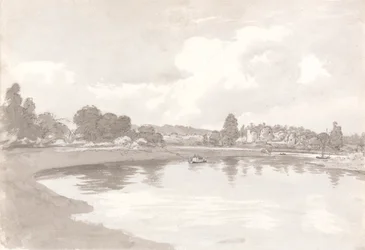 Ved floden Wye med Wilton Castle Ruins på et sving i floden