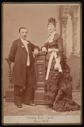 Portræt af Henry Gass 1835-1884 og hustru Emma Dibble, november 1880.