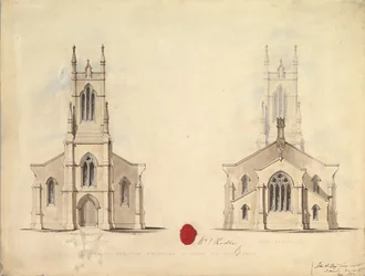 Design for den foreslåede kirke i Middlesborough, 1837