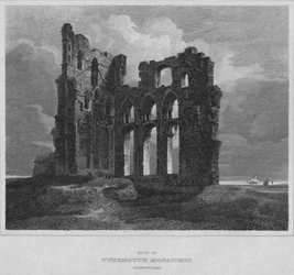 En del af Tynemouth Monastery. Northumberland, 1814